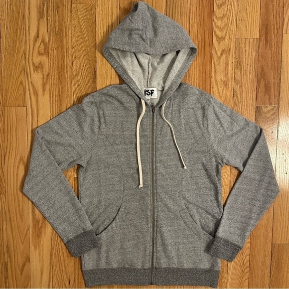 NSF Tops - NSF Nick S Friedberg LA Full Zip Gray Hoodie printed back hooded sweatshirt Sz M